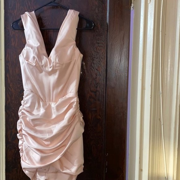 House of CB Dresses House Of Cb Coraline Blush Satin Corset Dress